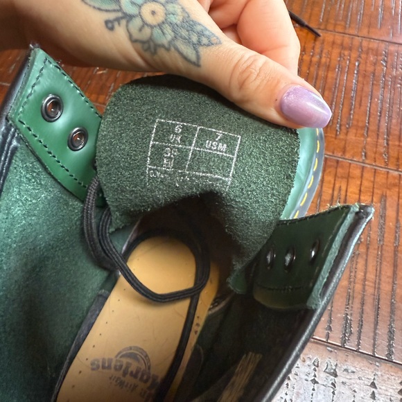 Dr. Martens Forest Green Leather Boots - Picture 5 of 6